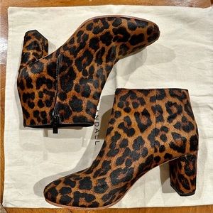 EUC Loeffler Randall Leopard Booties
